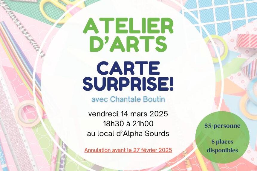 Atelier d'arts carte surprise